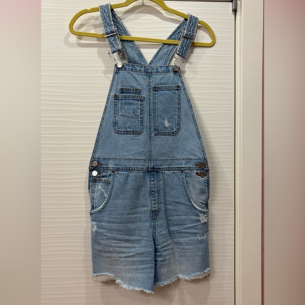 Zara Light Blue Denim Overalls